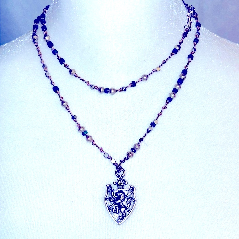 🐉Blue Lapis🐉Sterling Silver w/SS Charm